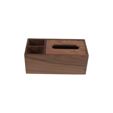 Dunkelbrauner Schreibtisch-Organizer aus Holz, Deckel, Taschentuchbox, mehrere Steckplätze, abgestufte Fächer, Schreibwaren-Aufbewahrungs-Caddy, Tisch, Handyhalter, Holz-Zubehör, Kosmetiksortierer, Bürobedarf, Zuhause